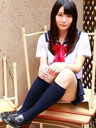 Sayaka Otonashi in school uniform is not in mood for class