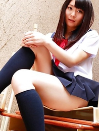 Sayaka Otonashi in school uniform is not in mood for class