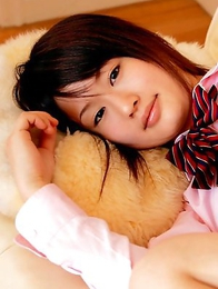 Naoko Sawano in sexy school uniform is playful after class