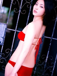 Saucey little asian Mayuko Iwasa vixen laying around in cotton lingerie