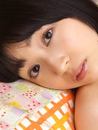 Kotone Moriyama rubs her vagina in bath suit of chair edge